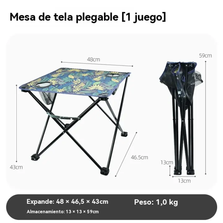 Mesa camping plegable con sillas multifunción familiares party al aire libre pesca - 1