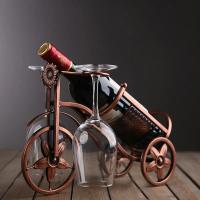 Estante de exhibición de botellas de vino para bicicleta, soporte de copa de vino Retro, decoraciones de mesa de comedor de Bar, organizador de vino, carro creativo - details 6