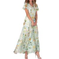 Gasa floral 2025 Nuevo vestido largo Primavera y verano Falda estampada Ropa de mujer de gama alta - details 1