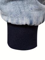 Chaqueta vaquera de lana cálida para hombre, abrigo informal con bolsillo con solapa y cuello de piel para Otoño e Invierno - details 16