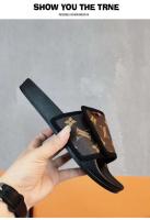 Zapatillas de moda para hombre de marca de verano de alta gama, venta al por mayor de fábrica con punta redonda, plantilla EVA antideslizante, impresión 3D para uso en la playa - details 5