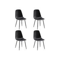 Comedor, Sillas de Comedor Modernas, Asiento Grueso Acolchado, Respaldo Juego Sillas de Cocina (Negro) - details 8