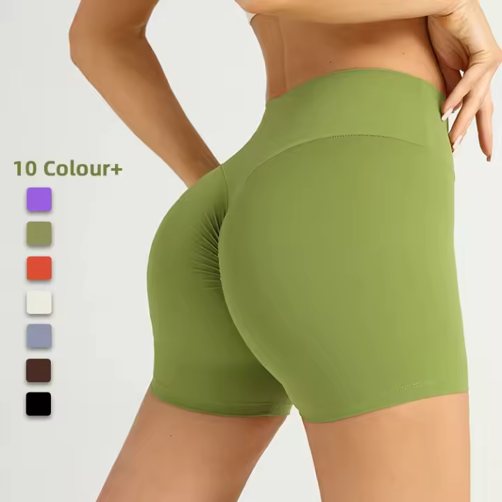 Pantalones cortos de Yoga de cintura alta para mujer, mallas transpirables con Control de barriga para gimnasio, Fitness y correr - 1
