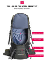Mochila GRANDE para senderismo y montañismo para hombre, para escalada morral, senderismo, Camping, deporte al aire libre, bolsa XA108Y, 60L - details 17