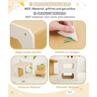 1 Taburete, Juego de Asientos Infantiles 3 en 1 y Banco Convertible en Mesa, Muebles Infantiles (Natural, L) - details 2