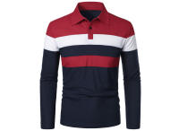 Polo de Golf para hombre, camiseta a rayas de manga larga con solapa, ropa deportiva transpirable, primavera y verano - details 17