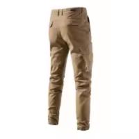 Nuevos pantalones casuales de algodón para hombres de primavera, pantalones de color sólido con múltiples bolsillos versátiles de negocios transpirables para hombres - details 5