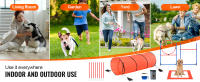 SucceBuy Equipo de entrenamiento de agilidad para perros, obstáculos altos ajustables, postes de tejido, túnel, anillo de salto, caja de pausa, silbato, cuenco plegable, kit de carrera de obstáculos para cachorros con 2 bolsas - details 5