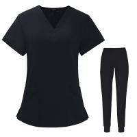 Conjunto de limpieza de farmacéutico, estomatología hospitalaria, odontología, médico, trabajo, enfermería, uniforme médico, moda con cuello en V de verano, - details 10