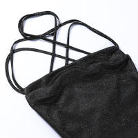 Falda Corta con Abrigo de Cadera Vestido sin Espalda con Tirantes Finos en la Cintura - details 17