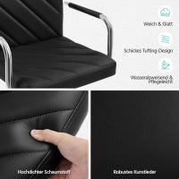 Juego de 2 Taburetes de Bar Altura Ajustable 92-113,5cm Sillas de Bar Asientos Giratorios Diseño Moderno Taburetes Altos Negro - details 31