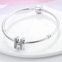 Series de Encantos de Plata Esterlina S925 Letras de Alfabeto Ajuste para Pulsera y Brazalete de 3mm Joyería Fina de Cumpleaños para Mujeres - details 7