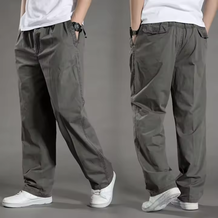 Pantalones cargo para hombre, ropa de trabajo de algodón para primavera y verano - 1