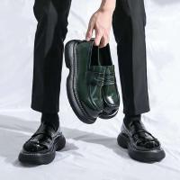 Zapatos informales de vestir para hombre, suela gruesa de charol, talla grande, suela de goma suave, moda de otoño - details 5