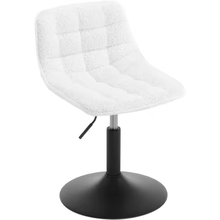 Taburete Ergonómico para Oficina Altura Ajustable Diseño con Espalda Material de Metal Blanco - 1