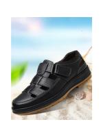 Sandalias casuales huecas y transpirables de cuero genuino de verano 2025 para hombre, sandalias con agujeros de cuero suave, sencillas y cómodas. - details 3
