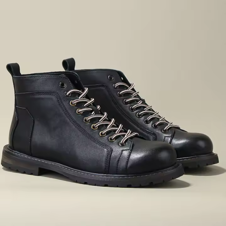 Botas de hombre de caña alta botas de hombre de cuero retro casual zapatos de cuero herramientas - 1