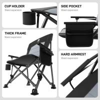 Silla de Camping Plegable 230KG Cargable Silla Plegable 62cm Anchura de Asiento con Bolsillo Lateral y Portavasos Silla Plegable de Gran Tamaño para Camping Exterior Balcón Jardín - details 14