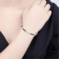 Pulsera de turmalina negra, pulsera de piedras preciosas para hombre y mujer, pulsera de perlas de turmalina de obsidiana auténtica, joyas de acero inoxidable, para elegancia con estilo - details 2