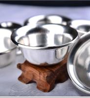 Xizang magic ware S999 plata pura suave siete cuencos Buda ocho taza de agua bendita - details 11