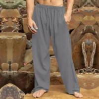 Pantalones sueltos de lino y algodón para hombre, pantalón informal de verano, Color sólido, talla grande, S-5XL - details 10