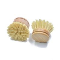 Lavavajillas de madera con cerdas naturales de fibra de Tampico y cepillo de limpieza de madera de bambú, incluye 2 cepillos de repuesto - details 3