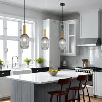 Lámpara colgante de vidrio,Lámpara colgante de vidrio Verde y enchufe dorado Lámpara de techo Candelabro - details 41