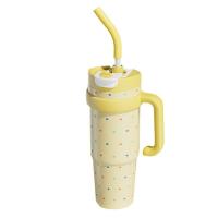 Taza de vacío de dibujos animados de 1000ML con tapa y pajita, vaso aislado de acero inoxidable 316 con asa, botella de agua térmica de regalo - details 9
