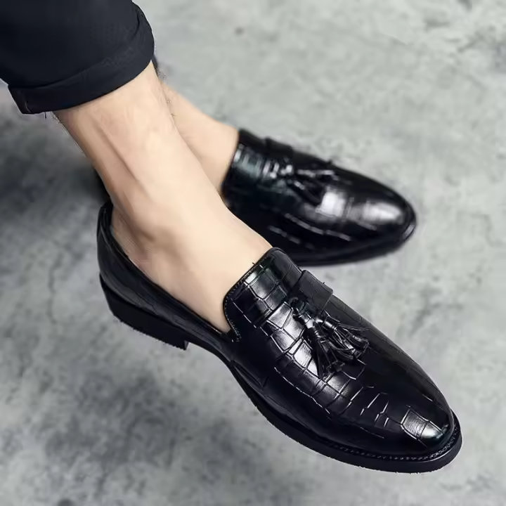 Vestido de negocios para hombre, informal, plano, cómodo de llevar, zapatos de cuero para conducir, productos Oxford 2025 - 1