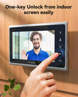 TMEZON-sistema de intercomunicación para timbre de puerta, videoportero de 2 cables, monitor de 7 pulgadas con timbre con cable, botón táctil, instantánea/grabación - details 1