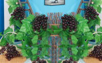Uvas Artificiales con Hojas Falsa con Uvas de Plástico para Bodas Decoración deJardín