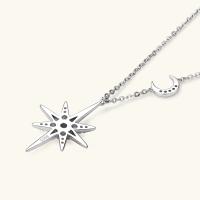 Collar de moissanita completa de plata 100% 925, gargantilla de estrella y luna chapada en oro de 18 quilates, joyería de lujo para hijab, regalo para mujer, oficial de Miravia - details 6