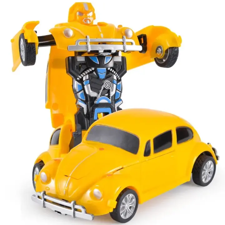 Coche de juguete que cambia de forma, impacto inercial, un botón, rompecabezas para niños, robot Autobot que cambia de forma - 1