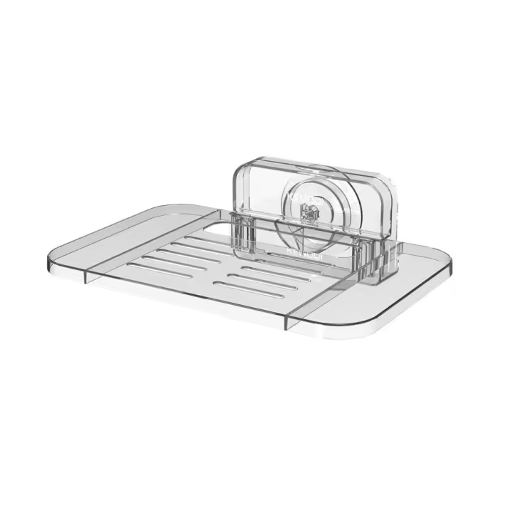 Estante de almacenamiento para enrutador Wifi inalámbrico con ventosa, soporte de almacenamiento montado en la pared transparente sin taladro, resistente al agua con soporte de carga fuerte - 1