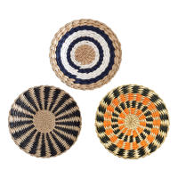 Decoración de Pared de Tejido de Césped de Ratán Boho Cesta de Pared Tejida de Artículos de Hogar - details 0