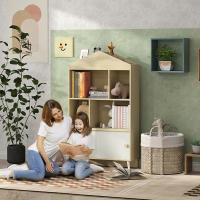 Estante de Madera para Niños 4 Compartimentos Diseño Abierto y Cajón Ideal para Habitación y Sala de Juegos Blanco y Natural - details 3
