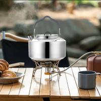 Tetera portátil de acero inoxidable para acampar al aire libre, cafetera, hervidor de 1,2 litros, villa para picnic y senderismo - details 3