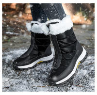 Botas de nieve impermeables con cremallera para mujer, botines cálidos de felpa, de algodón, de alta calidad, para exteriores, Invierno - details 9