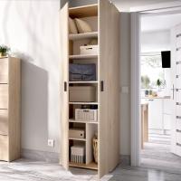 Armario Multiusos 6 estantes, Madera de ingeniería, Blanco, 61x190x35cm - details 11