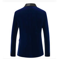 Chaqueta de terciopelo para hombre, abrigo deportivo ajustado, color sólido - details 5