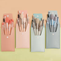 8 Uds mini maquillaje pincel set morandi portátil estilo suave cabello belleza para principiantes juego de herramientas - details 0