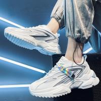 Zapatos de los hombres de verano transpirable nuevo estudiante deportes y zapatos de ocio estilo Hong Kong personalidad cambio gradual plataforma de color papá zapatos hombres - details 1