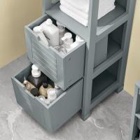 Armario de Suelo para baño Mueble Columna de baño con 2 Cajones y 1 Estantes Blanco 30 x 30 x 89 cm Blanco - details 20
