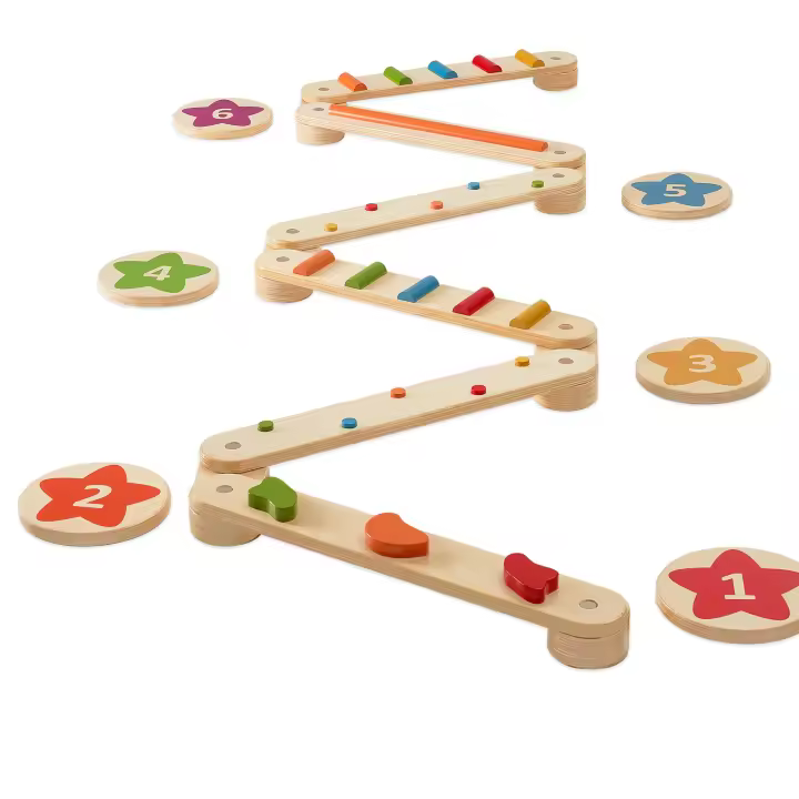 SucceBuy 6 piedras de paso de madera para niños de 2 a 6 años, juguete Montessori para niños de 2 a 6 años, desarrollo de coordinación y habilidades motoras, pista de obstáculos de gimnasia, interior y exterior, regalo para niños y niñas - 1