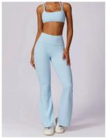 Conjunto de Yoga y Fitness para Mujeres Traje Deportivo de 2 Piezas Pantalones de Yoga de Cintura Alta y Sujetador Deportivo Racerback Material Exterior de Nylon Adecuado para Primavera/Verano - details 7