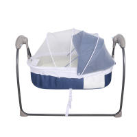 Columpio eléctrico para bebé, cuna con Bluetooth, rebotador de música, silla de columpio automático, balancín remoto con cama de cortina, azul - details 0