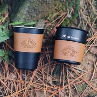 Taza de café de acero inoxidable, té, vino, picnic con tapa de taza, villa de camping ligera apilable al aire libre, 300ml/350ml - details 5