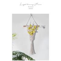 Bolsa Tejida a Mano Estilo Nórdico - Decoración de Flores Secas (Yute Natural, Diseño Minimalista) para Salón, Porche y Airbnb - details 2