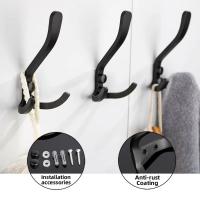 Gancho para bata negro, dorado y plateado, resistente al agua, a prueba de herrumbre, soporte fuerte, perchero para ahorrar espacio, accesorios de baño - details 3