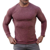 Jersey clásico de cuello alto para hombre, Jersey de punto con tejido acanalado, ajustado, color negro, para primavera y otoño, nueva moda - details 1
